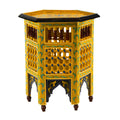 Moucharabi Wood Table Handmade - Yellow