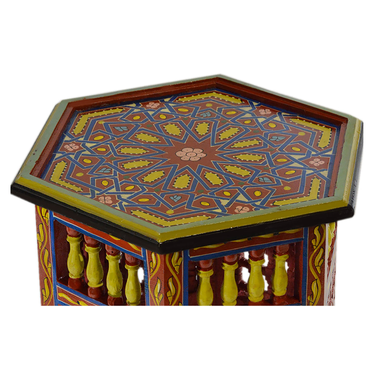 Moucharabi Wood Table Handmade - Red