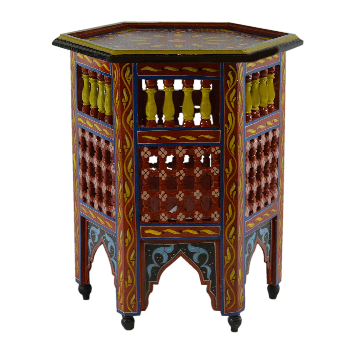 Moucharabi Wood Table Handmade - Red