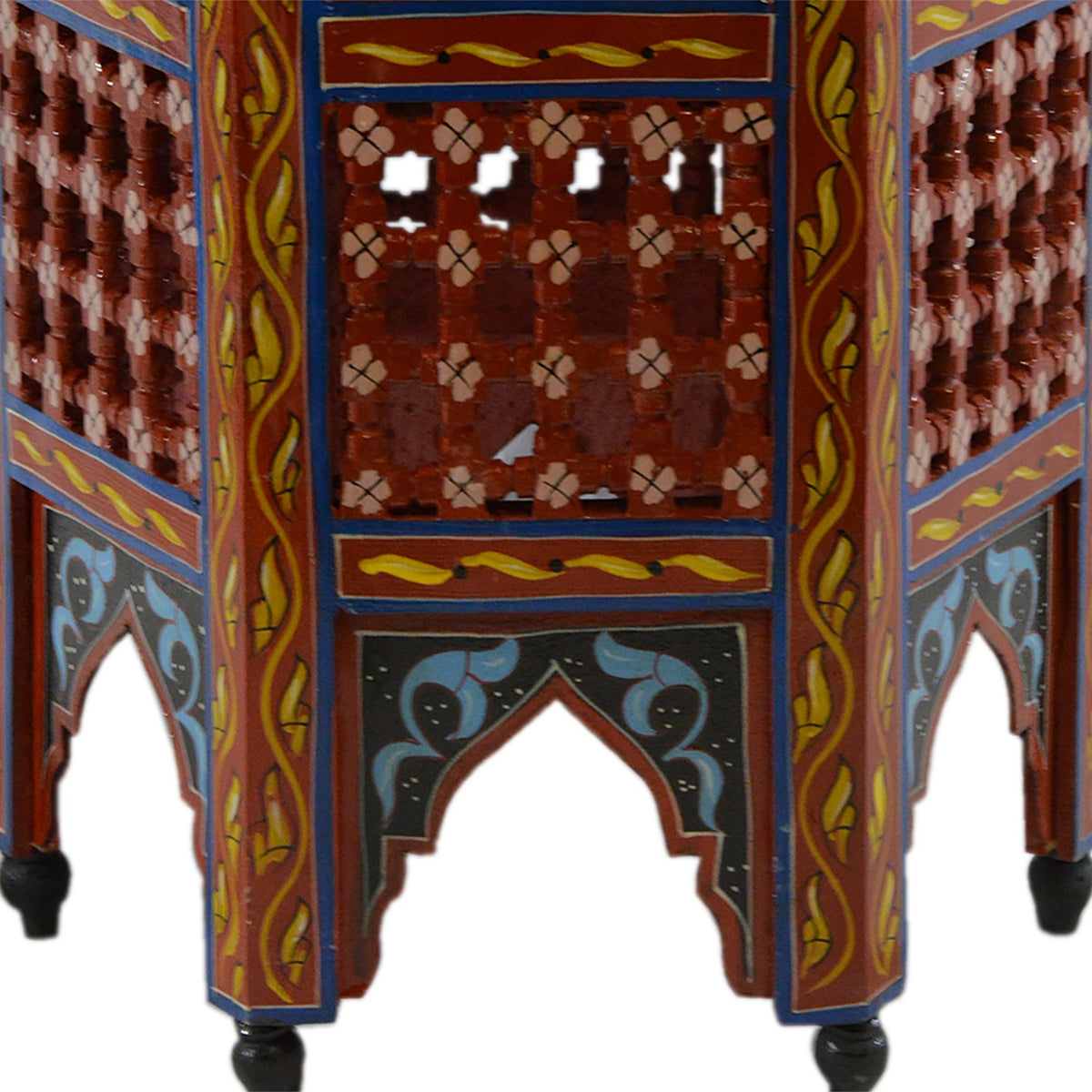 Moucharabi Wood Table Handmade - Red