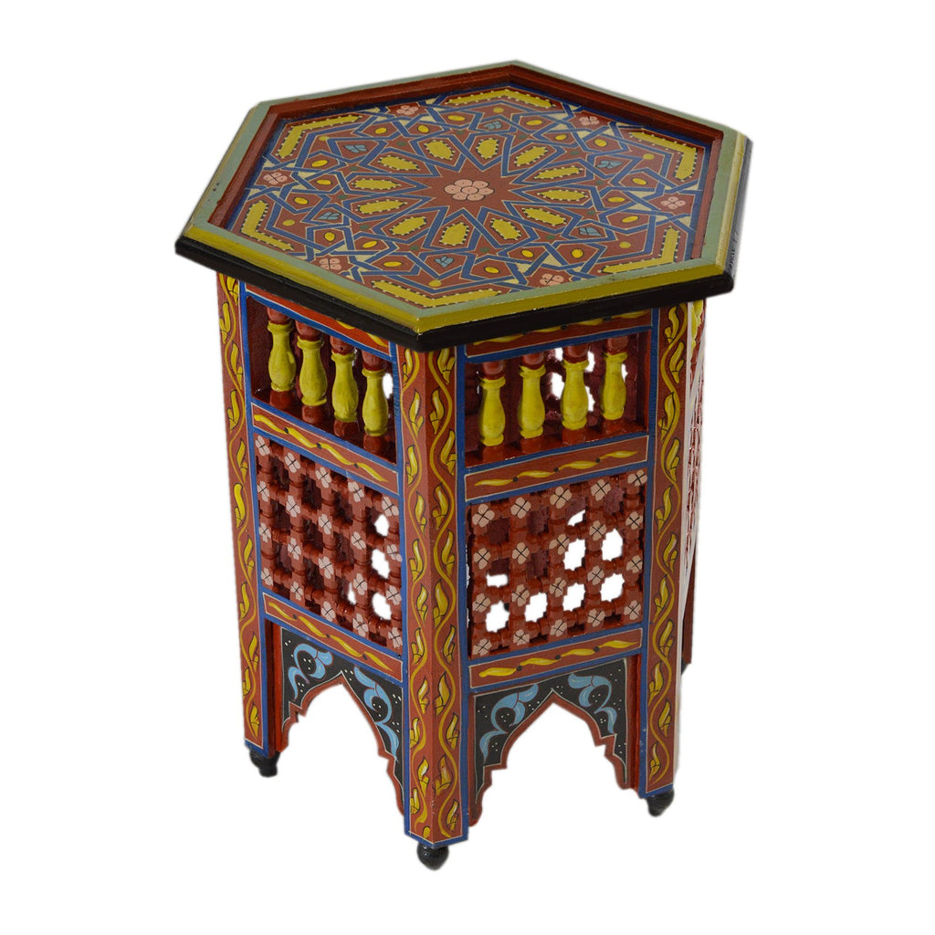 Moucharabi Wood Table Handmade - Red