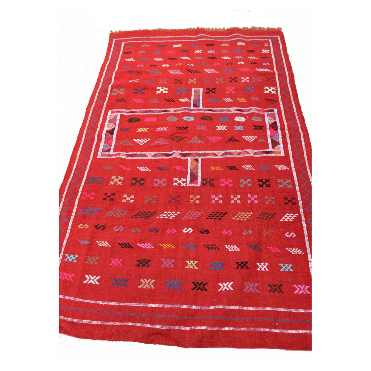 Yasmine Handmade Moroccan Kilim  Rug Red Large