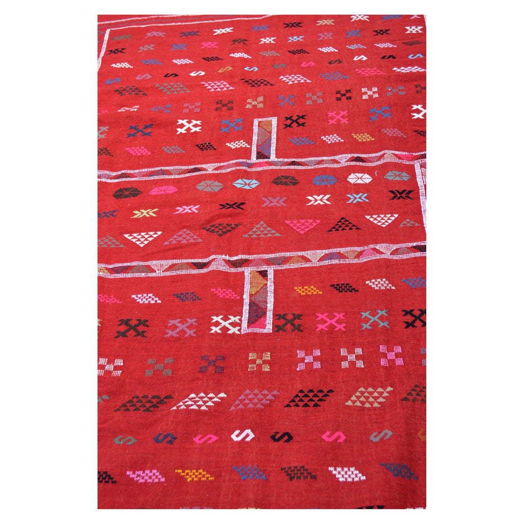 Yasmine Handmade Moroccan Kilim  Rug Red Large