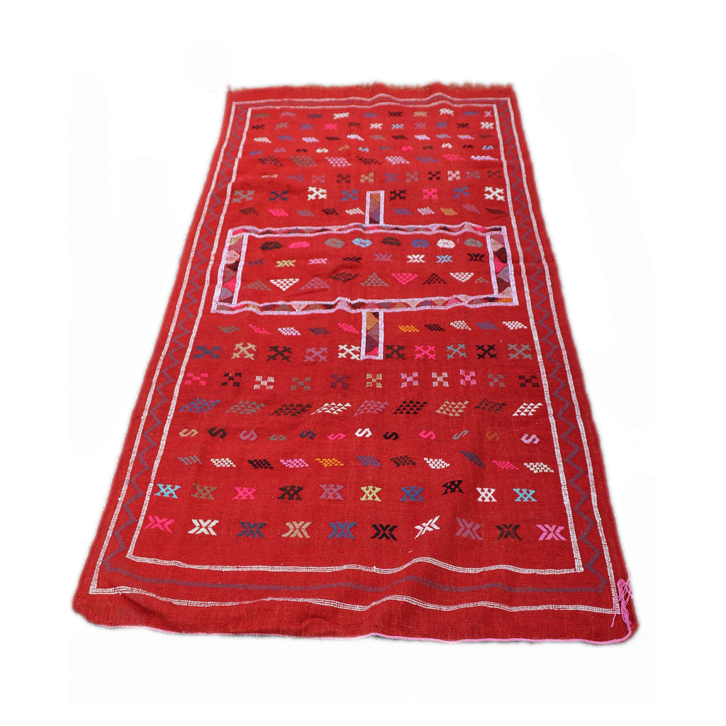Yasmine Handmade Moroccan Kilim  Rug Red Large