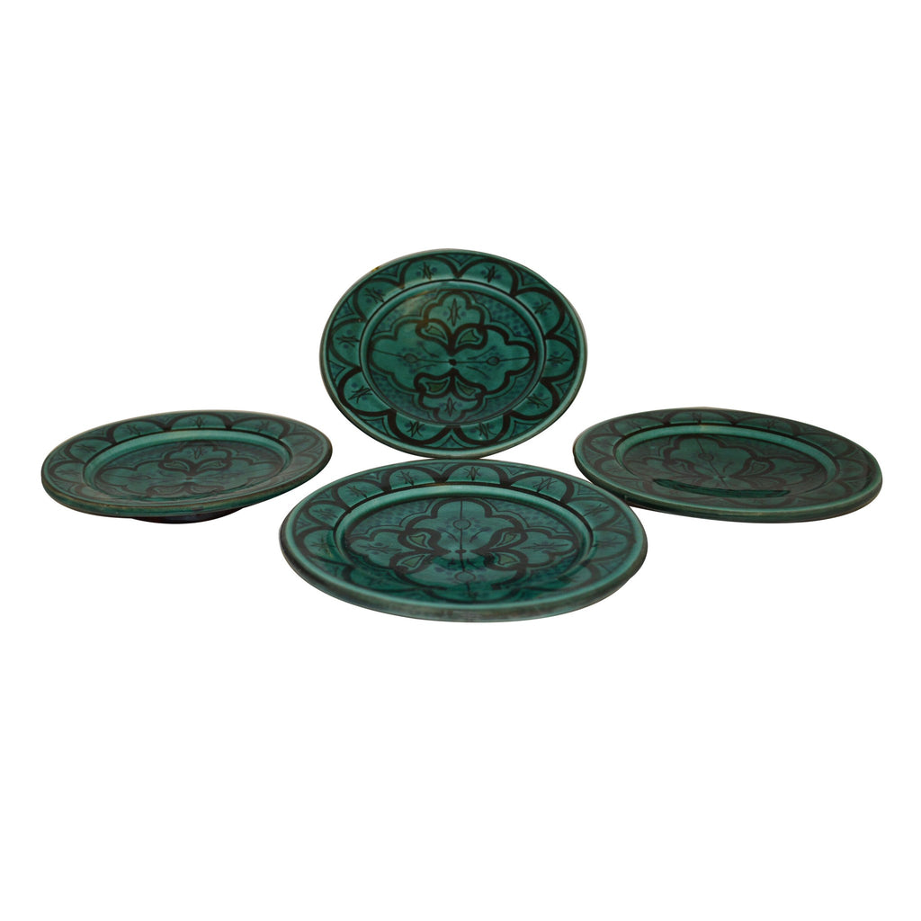 Safi Appetizer Serving Set Of Four Plates - Aqua