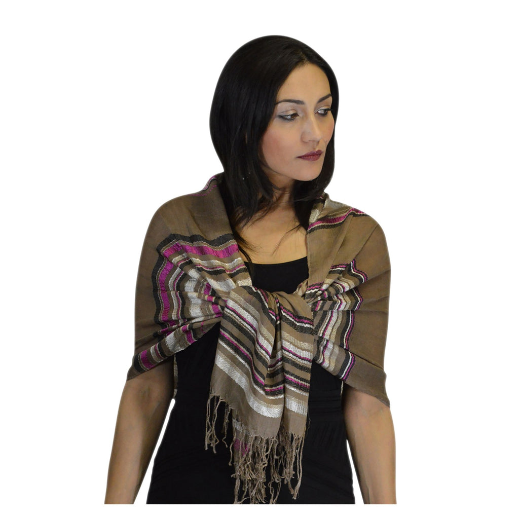 Rahma Shawl Silk Brown