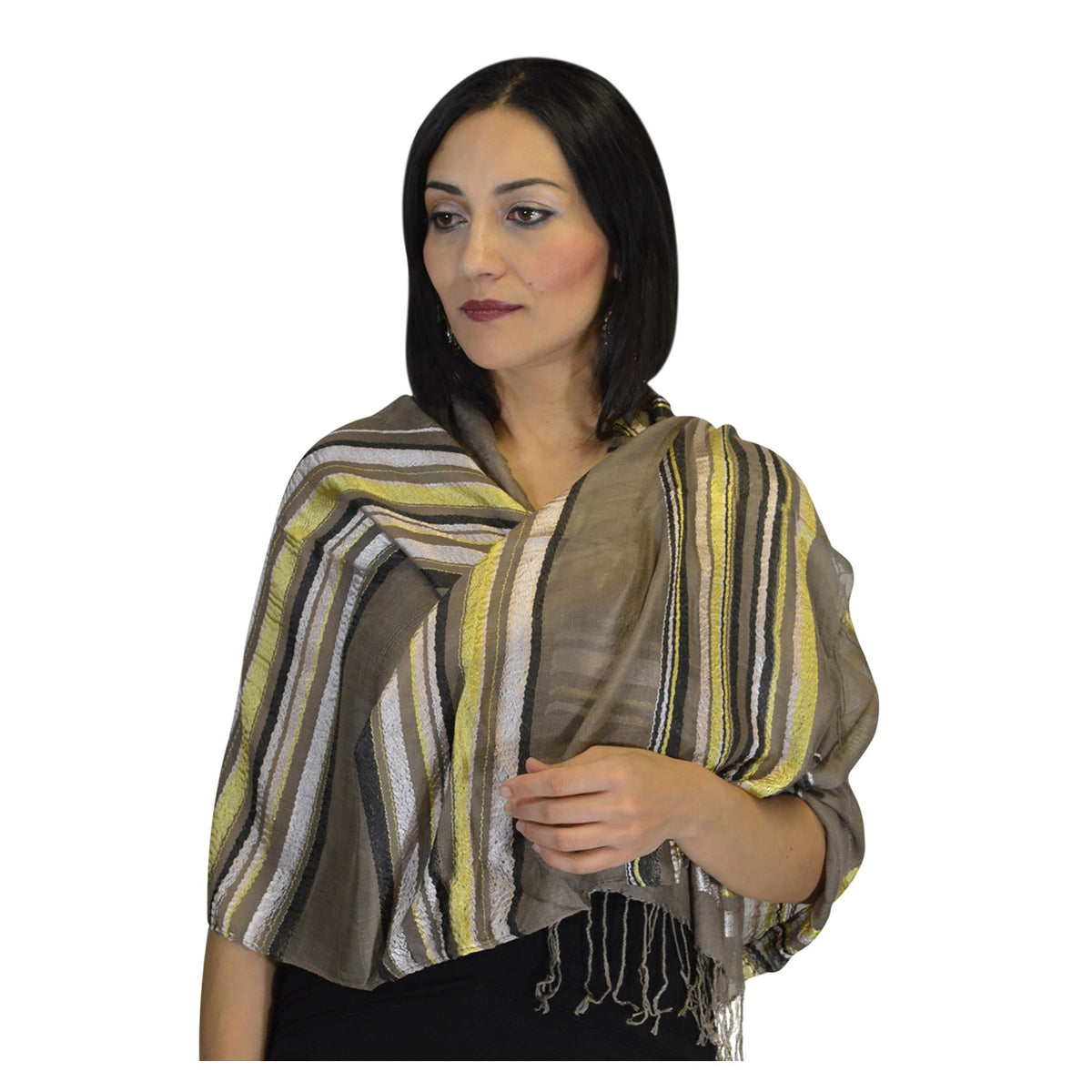 Rahma Shawl Silk Brown