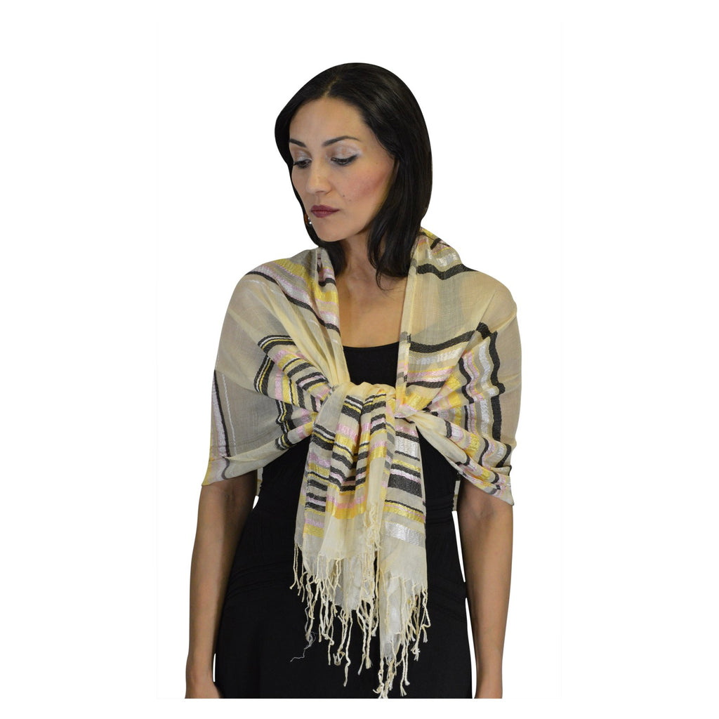 Rahma Shawl Silk Beige