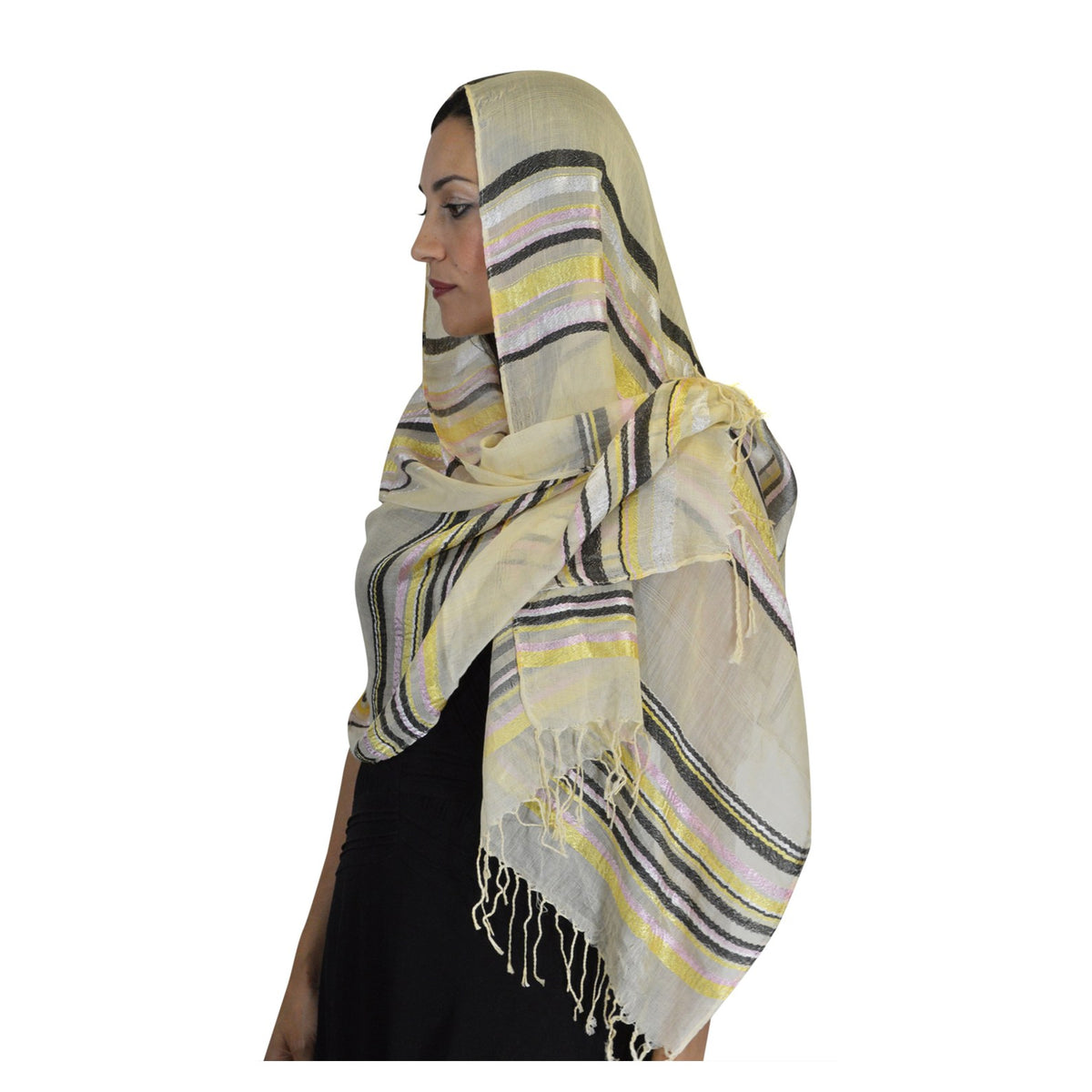 Rahma Shawl Silk Beige