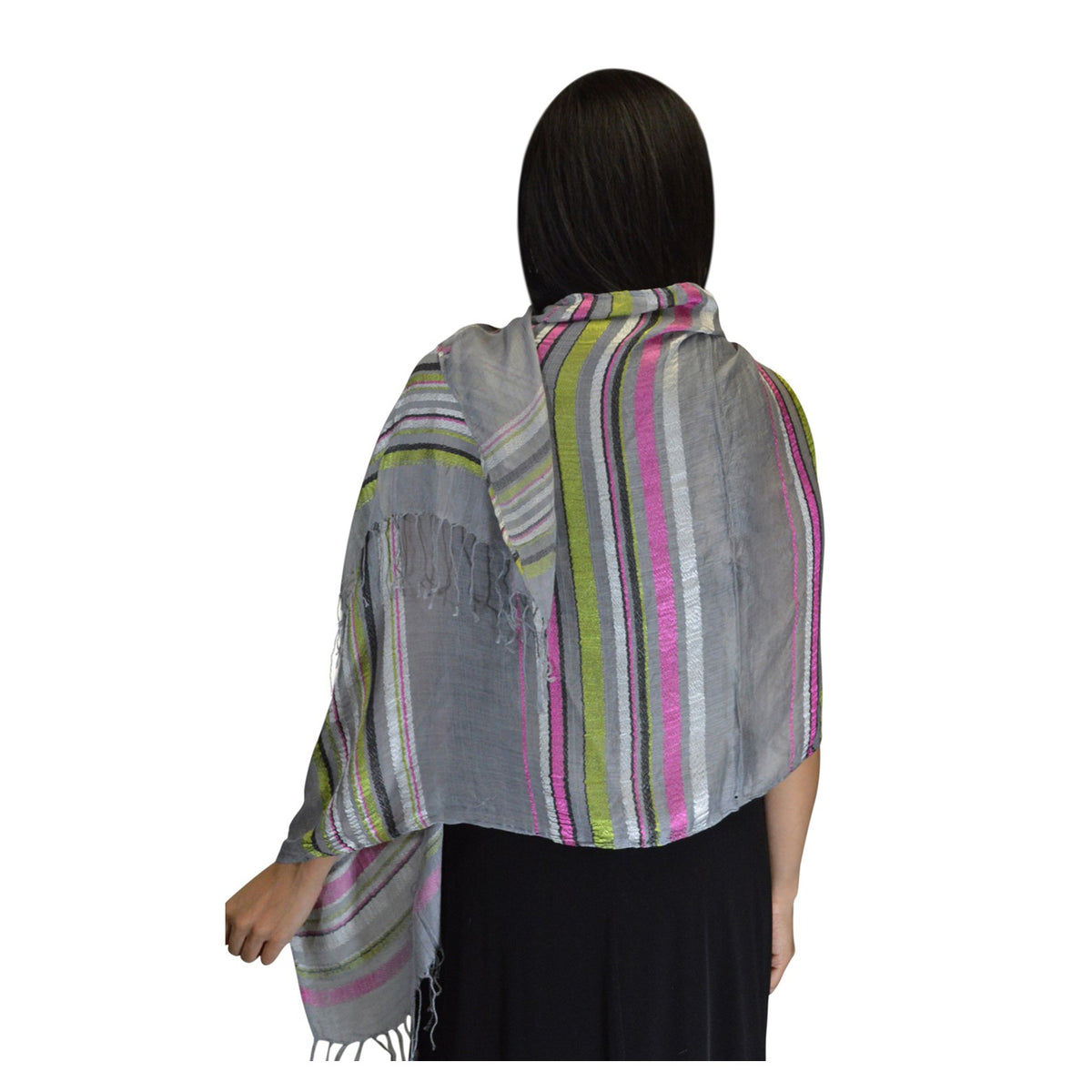 Rahma Shawl Silk Gray
