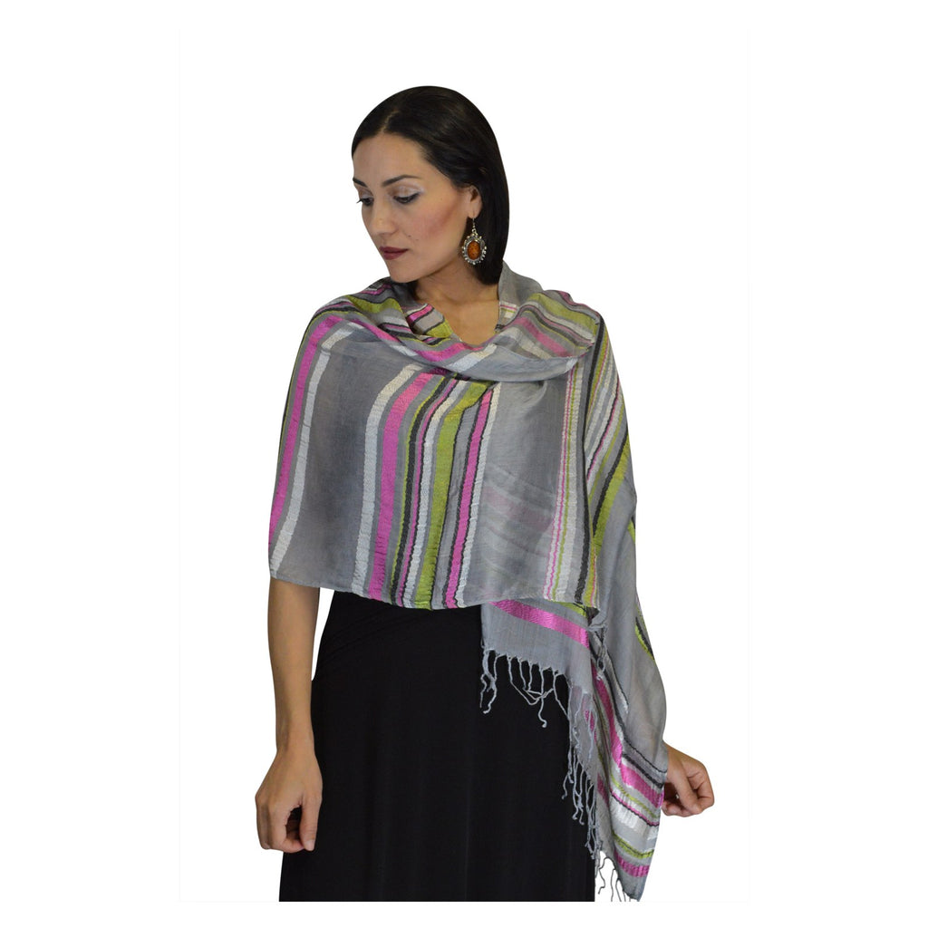 Rahma Shawl Silk Gray