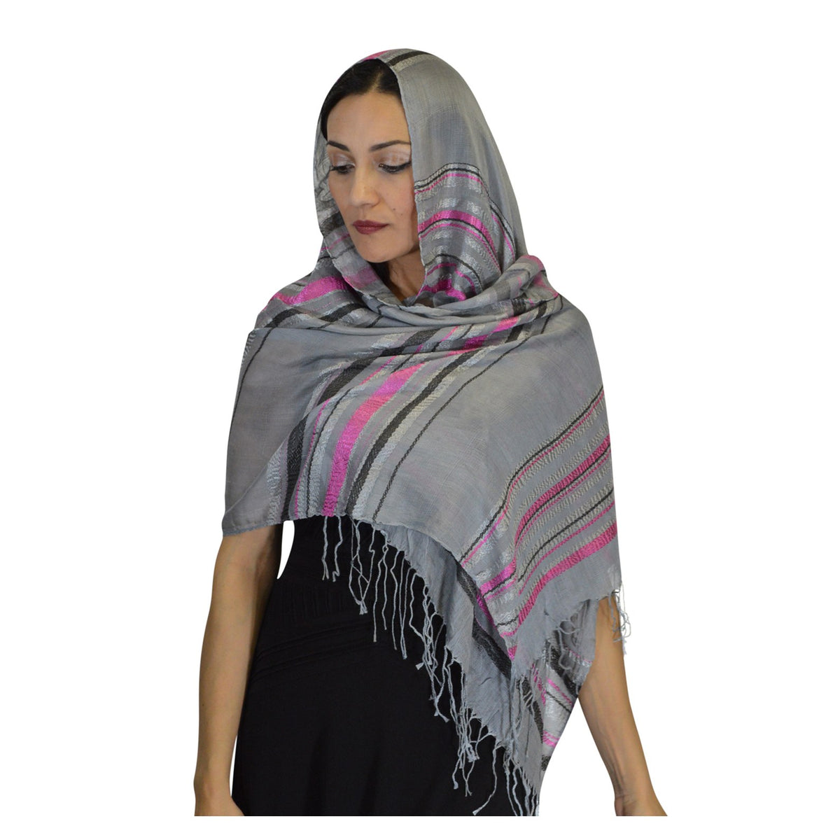 Rahma Shawl Silk Gray