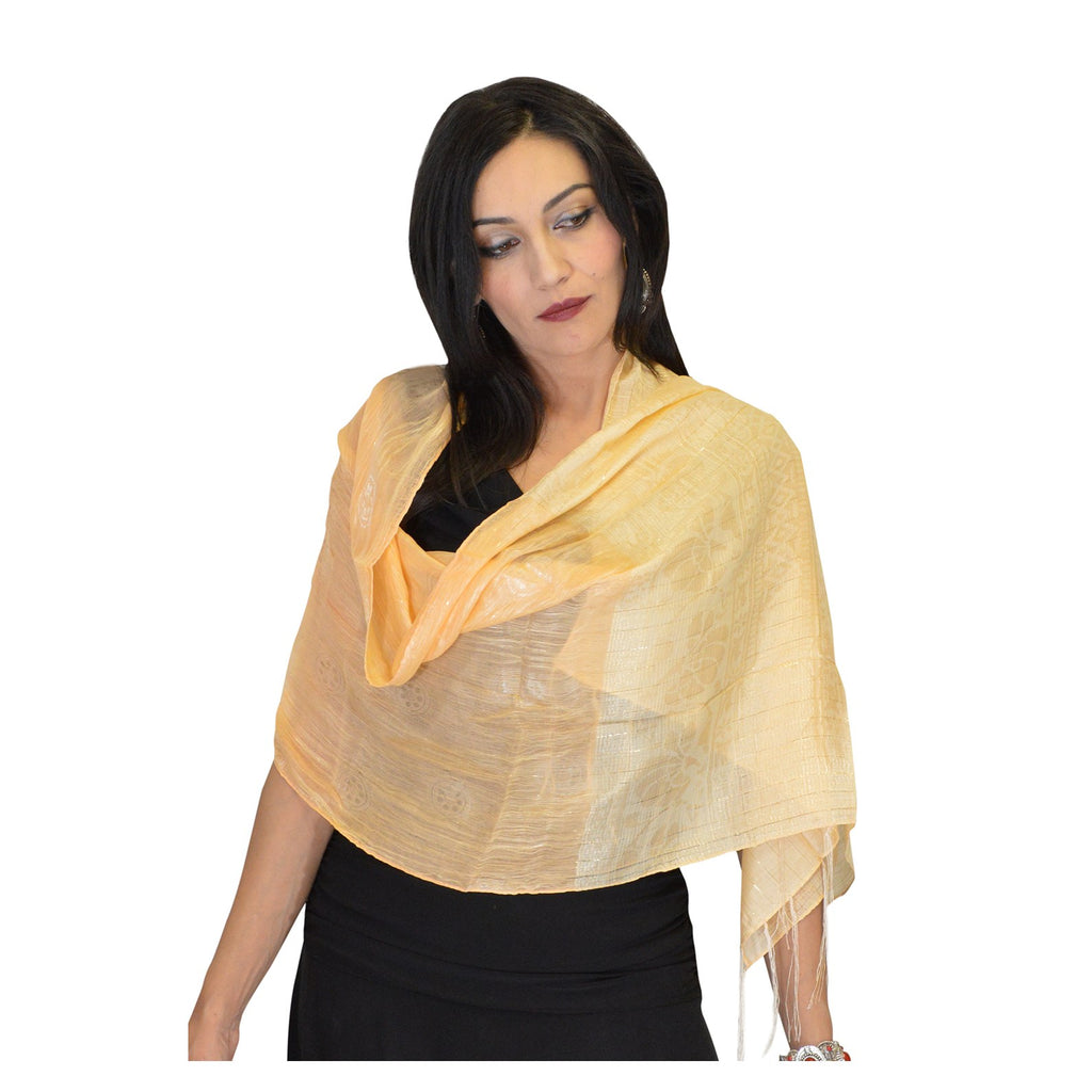 Fasia Silk Shawl - Coral