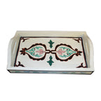 Handmade Moroccan Wood Tray - White