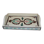 Handmade Moroccan Wood Tray - White