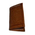 Large Handmade Leather Folding Wallet - Brown