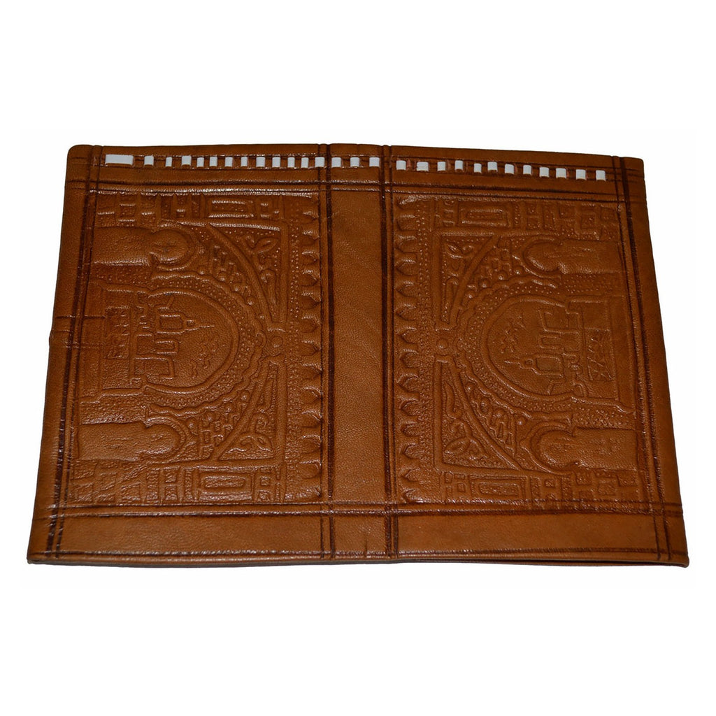 Large Handmade Leather Folding Wallet - Brown