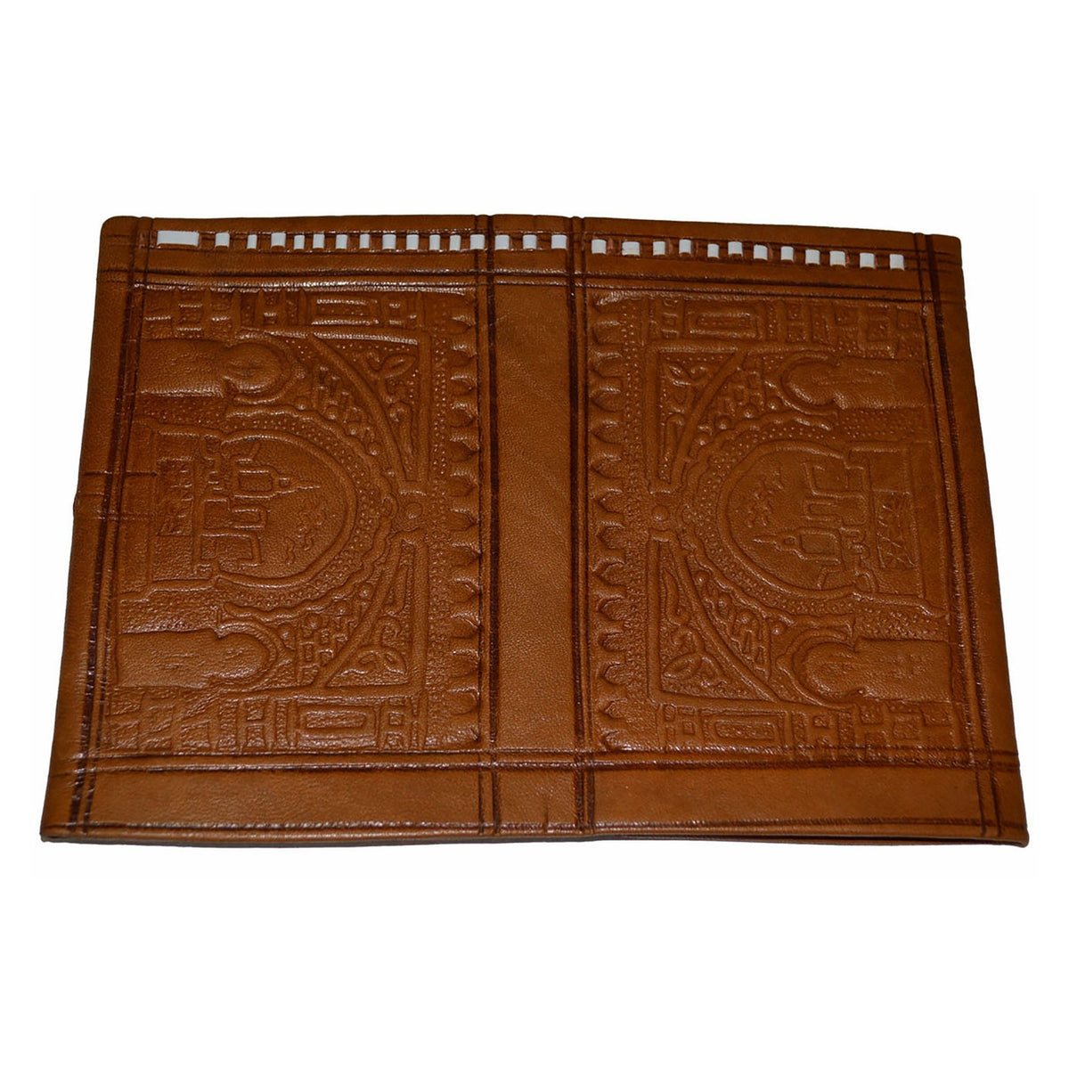 Large Handmade Leather Folding Wallet - Brown