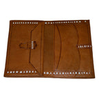 Large Handmade Leather Folding Wallet - Brown