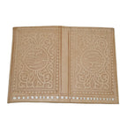 Large Handmade Leather Folding Wallet - Beige