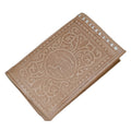 Large Handmade Leather Folding Wallet - Beige
