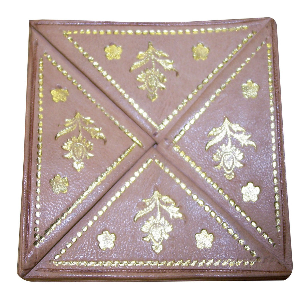 Small Handmade Leather Wallet - Beige