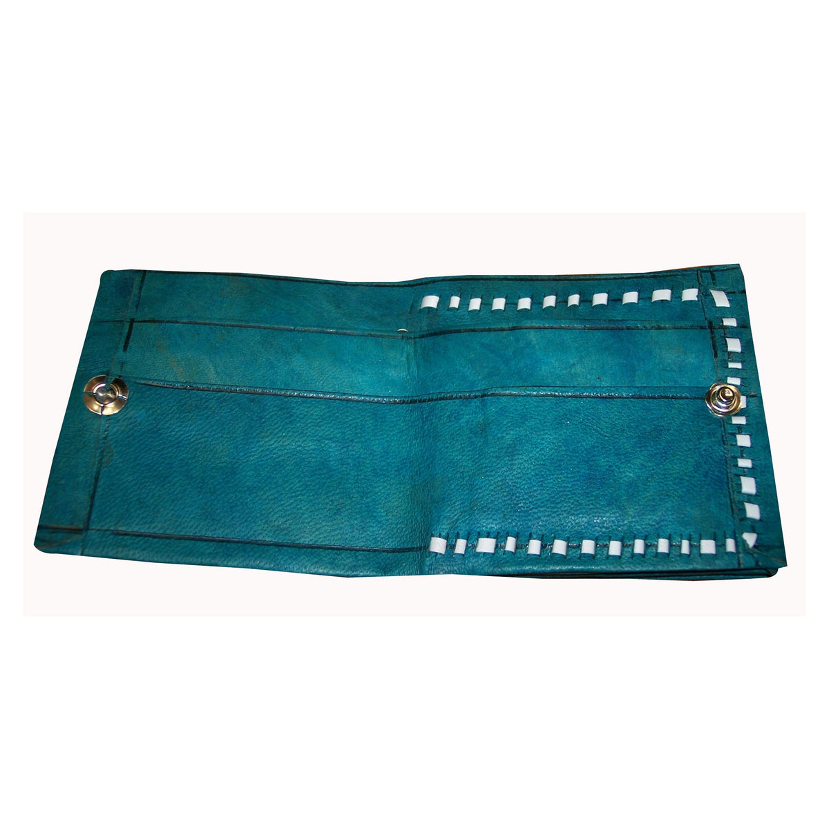 Small Handmade Leather Wallet - Turquoise