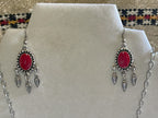 Amal Necklace Earrings Set Red