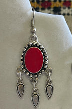 Amal Necklace Earrings Set Red
