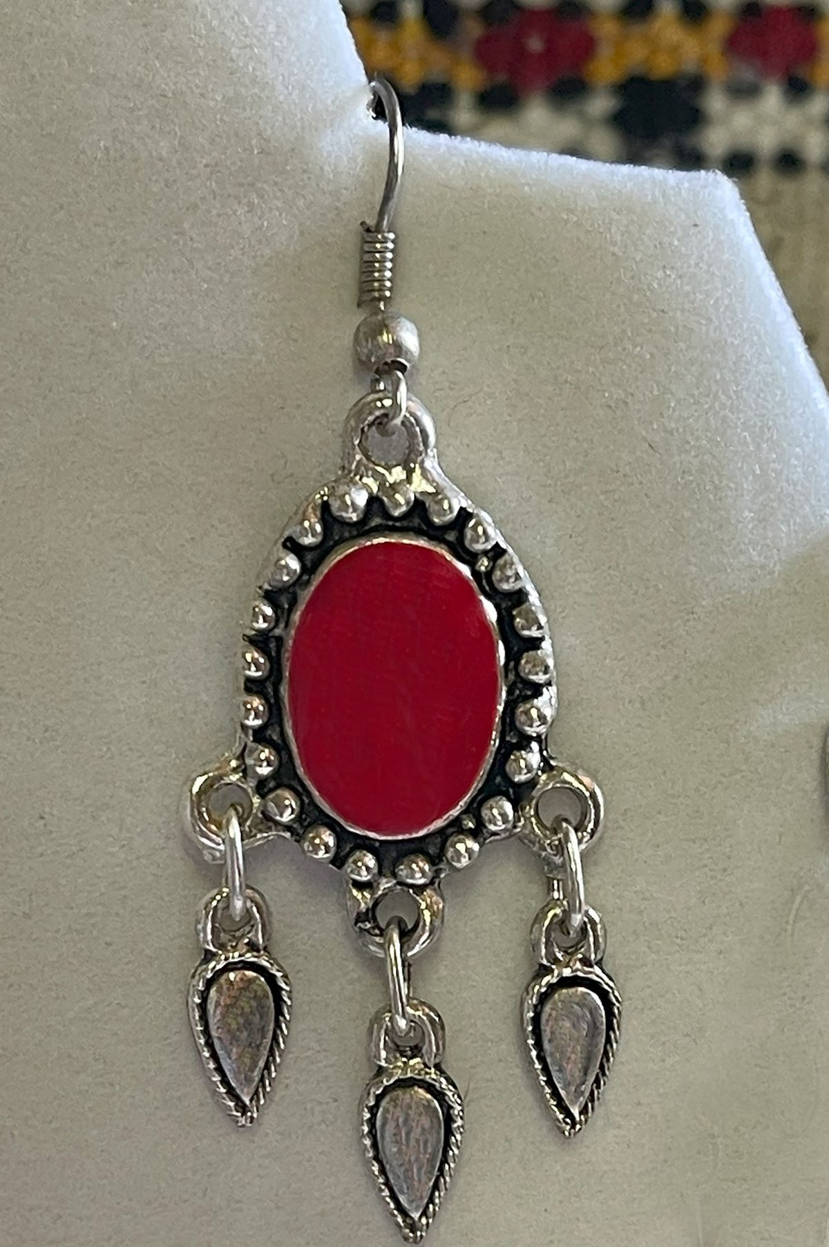 Amal Necklace Earrings Set Red
