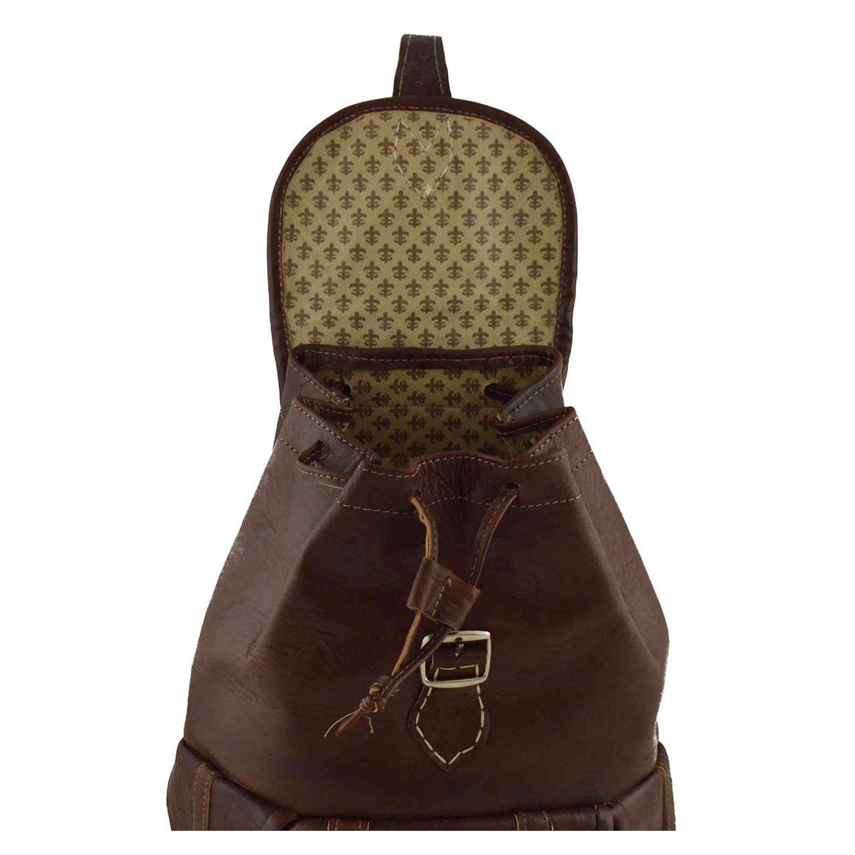 Leather Cross Shoulder Bag - Dark Brown
