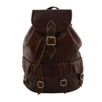 Leather Cross Shoulder Bag - Dark Brown