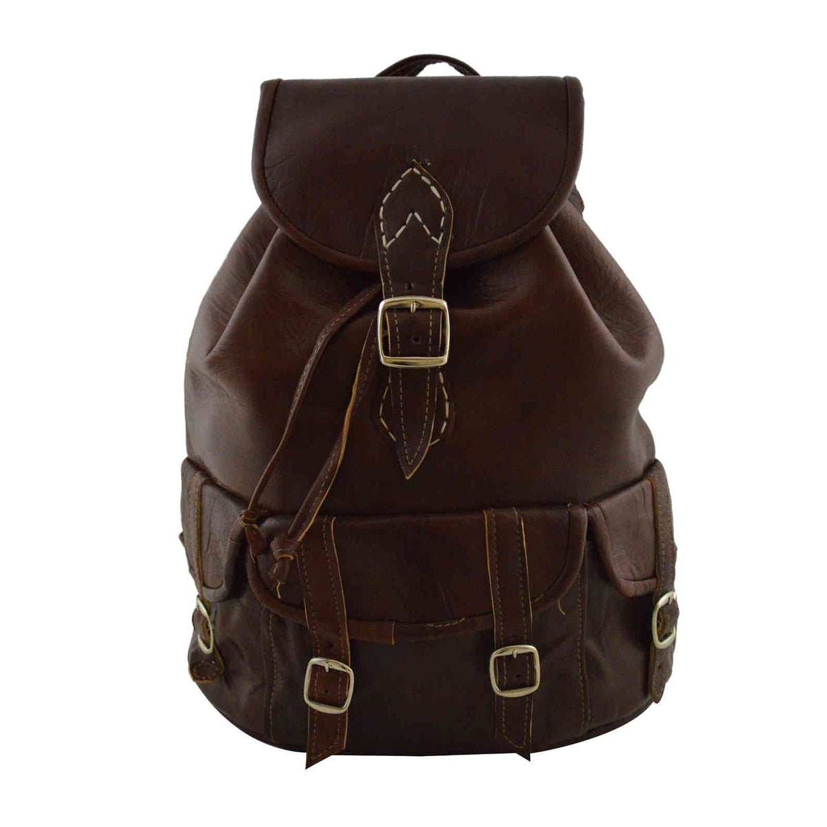 Leather Cross Shoulder Bag - Dark Brown