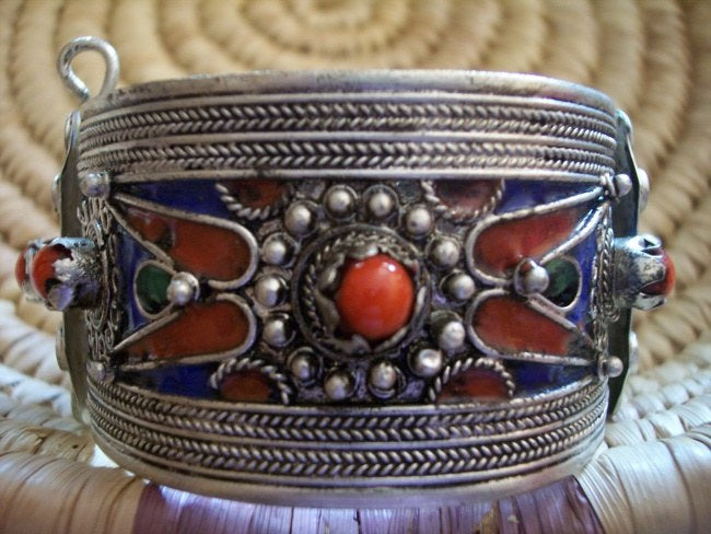 Berber Cuff Bangle Blue Cross