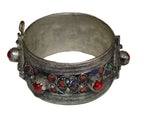 Berber Cuff Bangle Blue Flower Medallion
