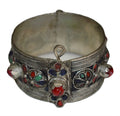 Berber Cuff Bangle Blue Flower Medallion
