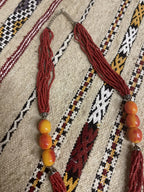 Berber Red Necklace with Triangle Pendant