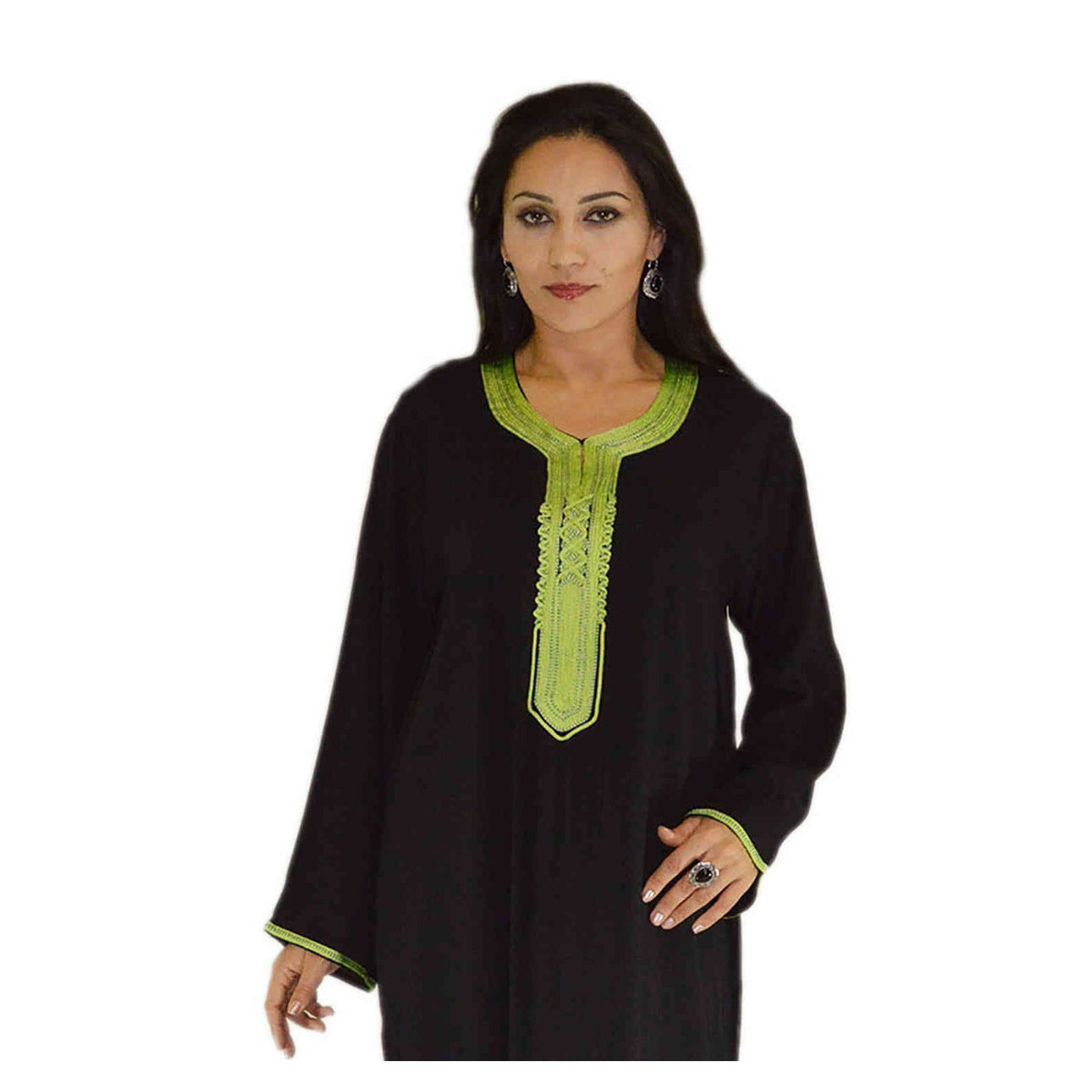 Asmaa Moroccan Woman Casual Kaftan - Black