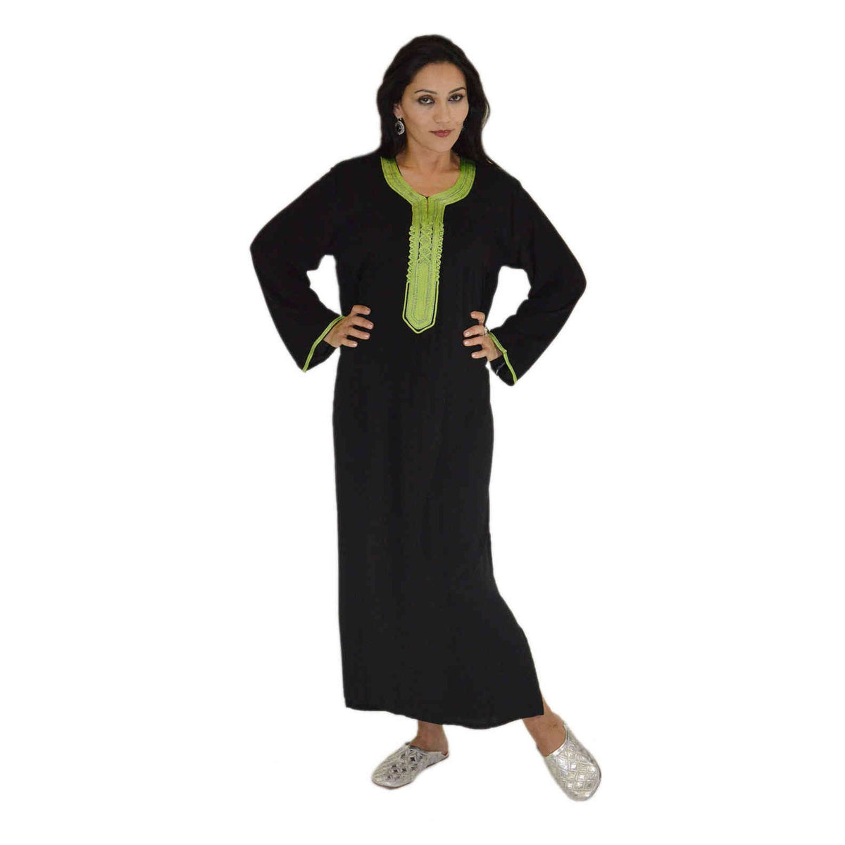 Asmaa Moroccan Woman Casual Kaftan - Black