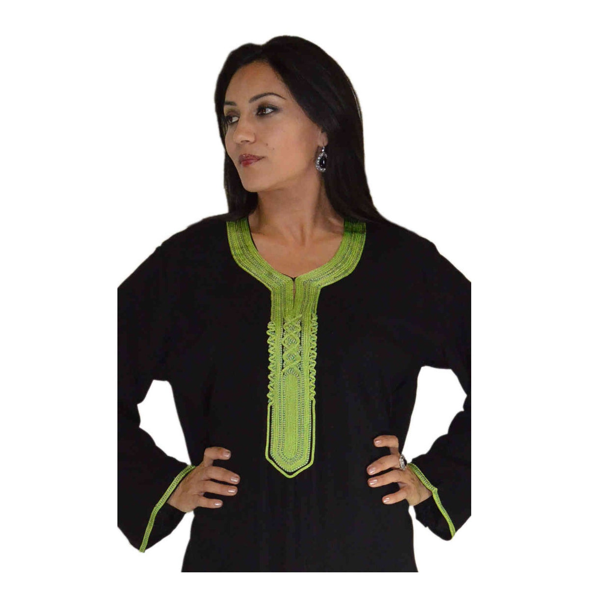 Asmaa Moroccan Woman Casual Kaftan - Black