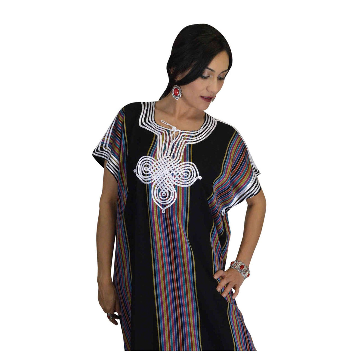 Linen Moroccan Woman Casual Kaftan - Black
