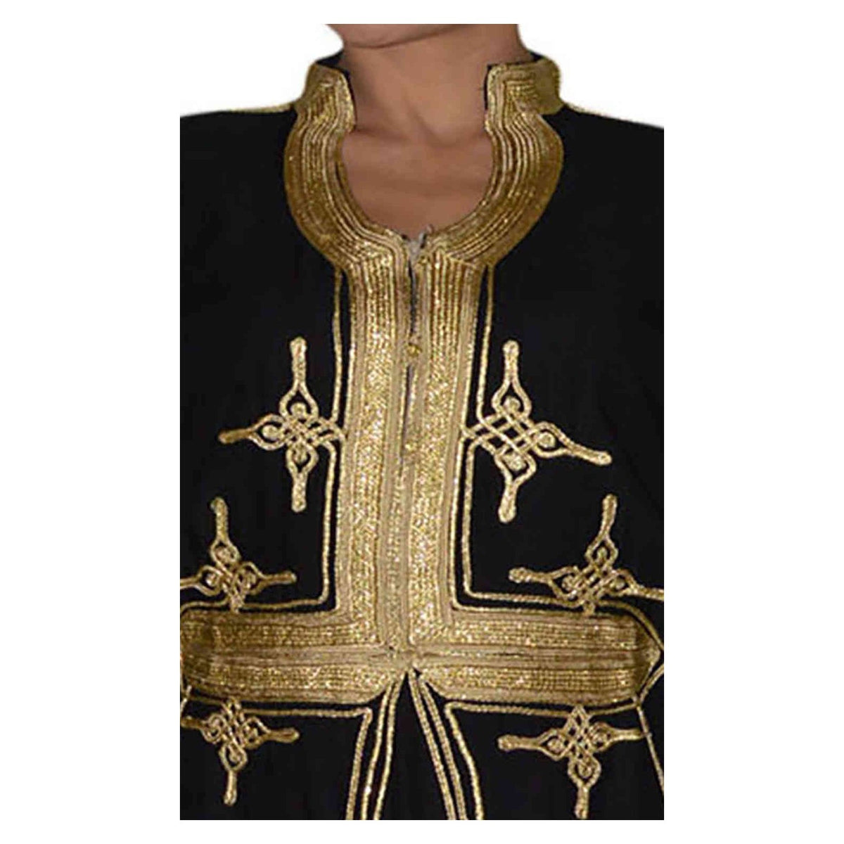Butterfly Moroccan Woman Casual Kaftan - Black