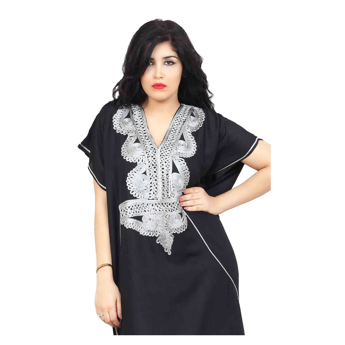 Maria Moroccan Woman Casual Kaftan - Black