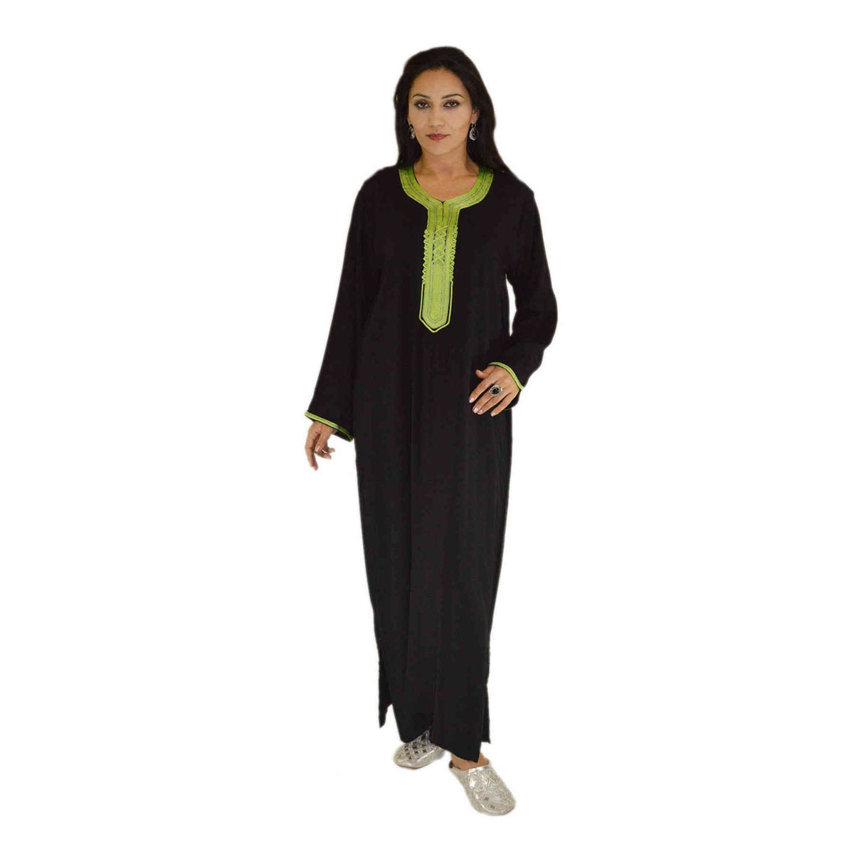 Asmaa Moroccan Woman Casual Kaftan - Black