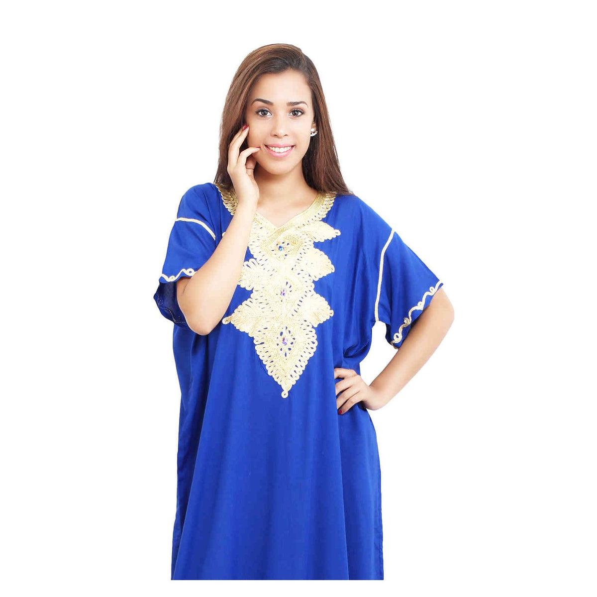 Andalousia Moroccan Woman Casual Kaftan - Blue