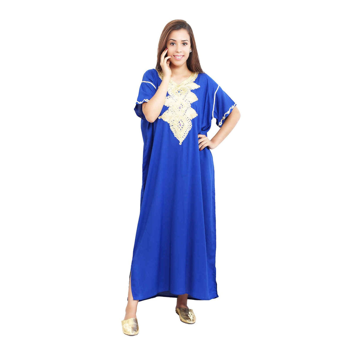 Andalousia Moroccan Woman Casual Kaftan - Blue
