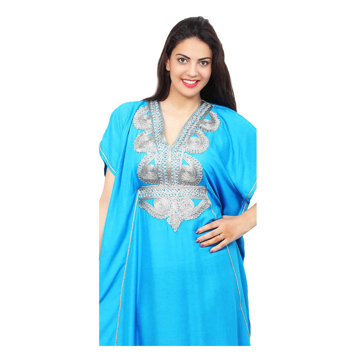 Maria Moroccan Woman Casual Kaftan - Blue