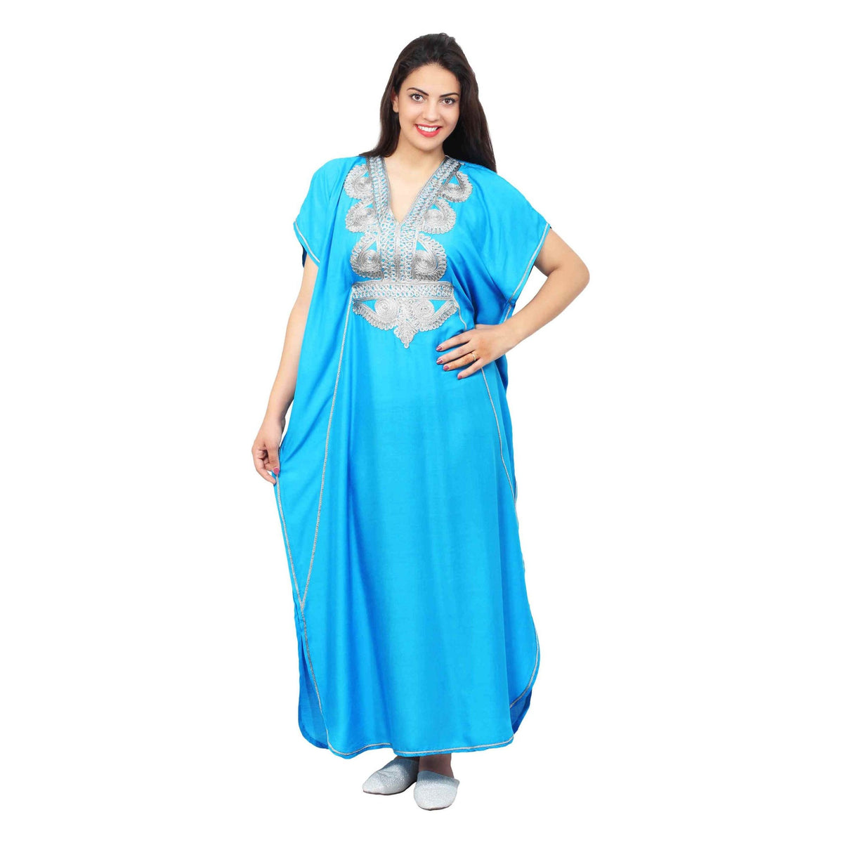 Maria Moroccan Woman Casual Kaftan - Blue