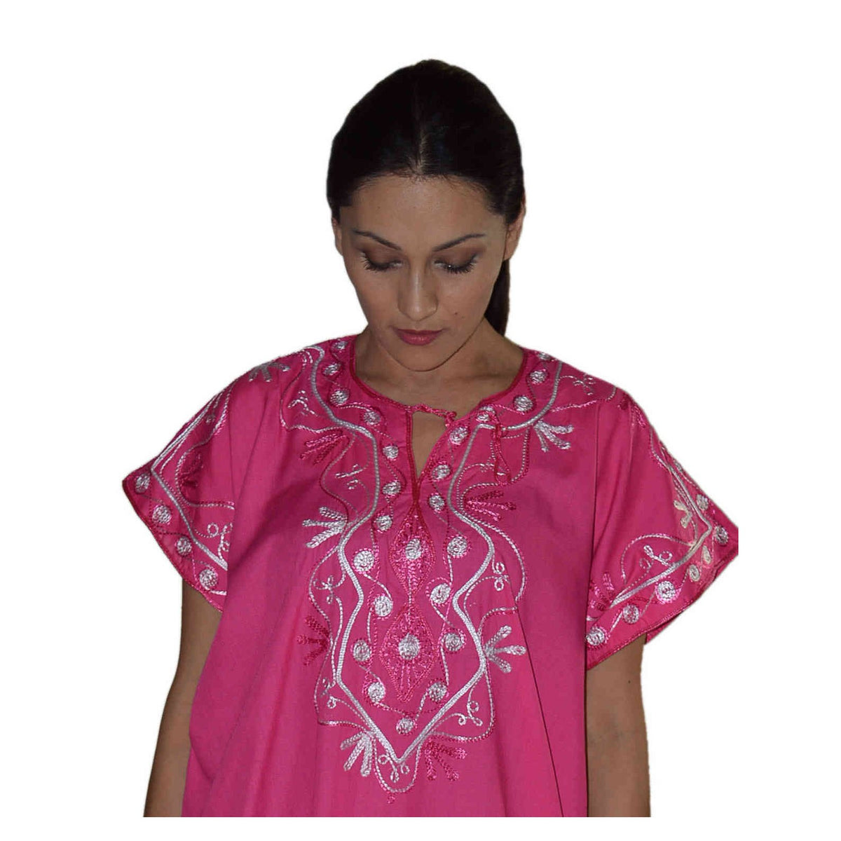 Ilham Moroccan Woman Casual Kaftan - Magenta