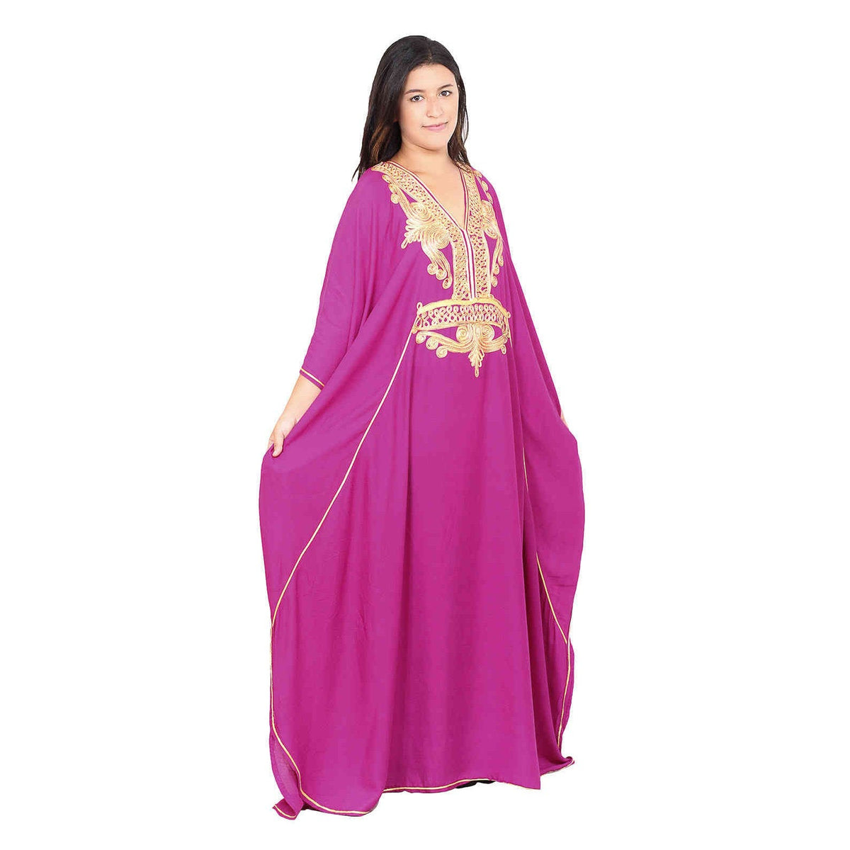 Rolla Plus Size Moroccan Woman Casual Kaftan - Magenta